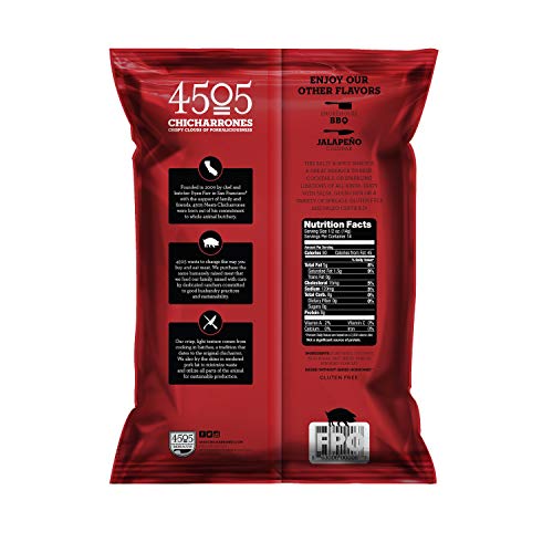 4505 Classic Chili & Salt Pork Rinds, Certified Keto, Humanely Raised, Family Size Bag, 7oz