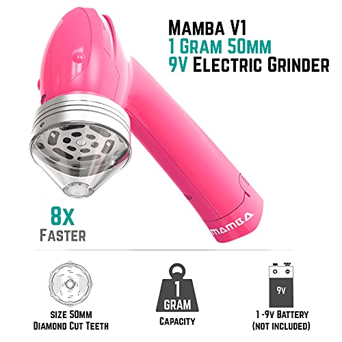 Mamba V1 1g Pink Electric Portable Herb Grinder. Battery Powered