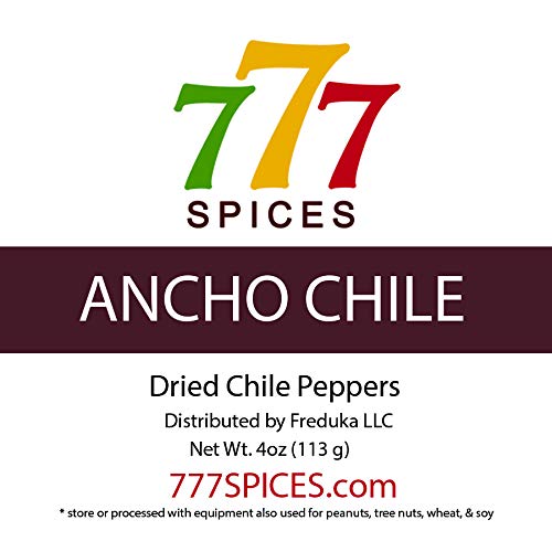 4oz Ancho Poblano Dried Whole Chiles Peppers, Chili Pods for Authentic