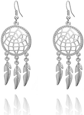 Bohemian Circle Leaf Dangle Earring Dream Catcher Women Fashion Jewelry Birthday Gift