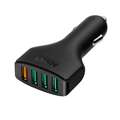 Aukey Quick Charge 2.0 54W 4-Port Usb Car Charger Adapter -Black (608225621330)