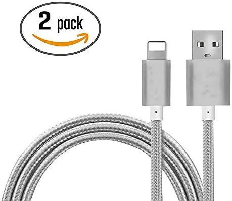 TzBBL Nilon Metal Cable Cable Original Lignting Cable Double Braided For iPhone X / 8 / 8 Plus / 7 / 7 Plus / 6 / 6 Plus / 5S (Gray),iPad Pro Air 2 mini 3, iPod Touch ,2PACK