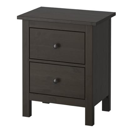 Ikea Hemnes Chest Of 2 Drawers Black Brown 54x66 Cm Amazon