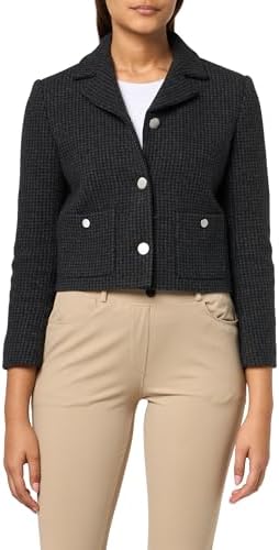 Theory Women's Tweed Crop Jacket, Ivory Multi, 4 at Amazon Women's