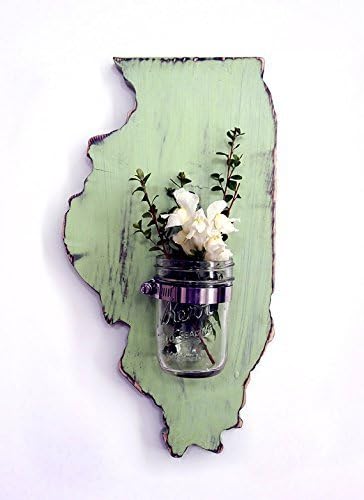 Mason Jar State Wall Decor ALL STATES AVAILABLE Candle holder Flower Vase Sconce Rustic Wood Sign Wall Decor Housewarming Wedding Gift