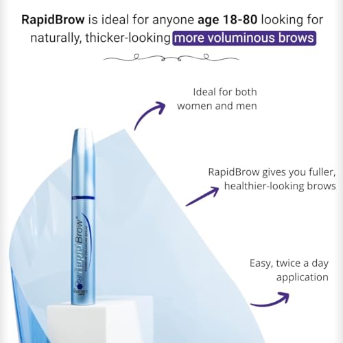 rapidBrow Eyebrow Enhancing Serum 3 mL - Hydrating Hair Serum for Visibly Thicker-Looking Brows with Hexatein 2 Complex