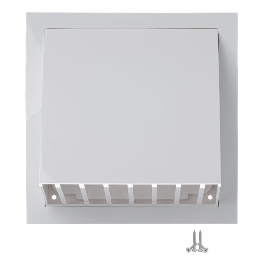 Ø 125mm / 5 inch White Plastic Cowled Ventilation Grille - Air Vent Cover with Backdraught Shutter/Gravity Flap - External Grille with Round Spigot