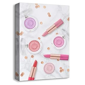 Canvas Wall Art Girls Make Up Suite Collections Painting Artwork for Home Prints Framed - 12x18 inches