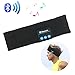 Rwesion Wireless Bluetooth Stereo Headband Headphones Headset Earbuds Sport Running Yoga Sleeping Headband Black (Black)