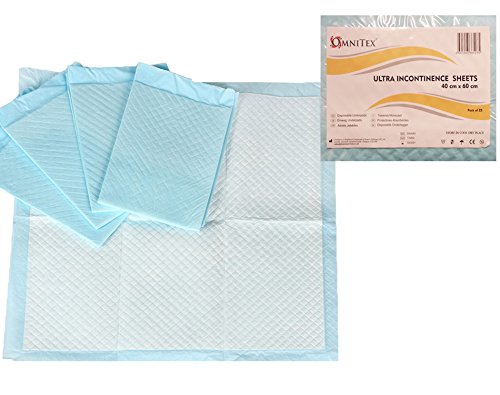Omnitex 40 x 60cm Incontinence Bed/Chair Pads - 600ml - 800ml Disposable Absorbing Sheets (25x Pads 40x60 - Ultra (800ml))