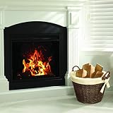 De Vielle Natural Wicker Log Basket Round Fireside Fireplace Holder Canvas Liner view 4