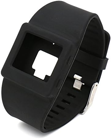 Woodln Soft Silicone Adjustable Replacement Wristband Fitness Smart Watch Sport Replacement Bracelet Band for Fitbit Blaze Strap Rugged Bands (Black2)