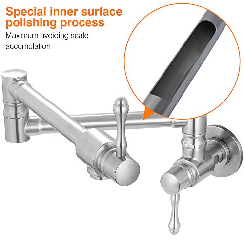 MSTJRY Pot Filler Faucet Wall Mount Stainless Steel Commercial Kitchen