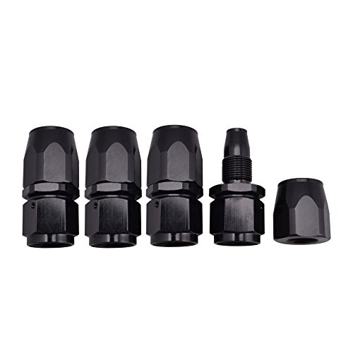 EVIL ENERGY 16Ft 10AN Nylon and Stainless Steel Braidied Oil Gas Fuel Line + 10pcs AN10 Hose Fitting Kit Black - Thumbnail 3