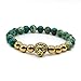 JY Jewelry Men's Lion Head Emperor and Hematite Gemstone Beaded Bracelet
