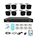 LaView 1080P IP 8 Channel PoE NVR Security Cameras System with 8X HD 1080P IP Bullet Cameras Night Vision Indoor/Outdoor Security Cameras, 2TB HDD Included