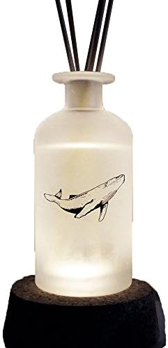 THE ENSOUL Diffuser Lamp Set(Illust Glass, Led Coaster + Fiberstick 3ea + Fragrance 150ml), Whale, Black Raspberry Vanilla