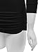 LL WT1255 Women's Deep V Neck 3/4 Sleeve Slim Fitted T-Shirt Casual Cross Surplice Wrap Tops XXXL Black