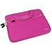 8.9-10.1 inch Tablet Sleeve, Evecase 8.9~10.1 inch Ultra-Portable Neoprene Zipper Carrying Sleeve Case Bag with Accessory Pocket - Hot Pink/Green