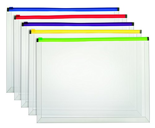 Staples Poly Zip Envelopes, Assorted Color Zip, Legal Size