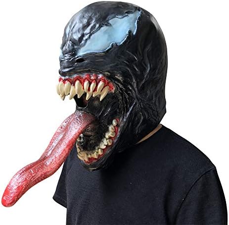Adult Christmas Deluxe Venom Latex Mask Party Cosplay Costume Eddie Brock Full Face Helmet Scary Mask Toy