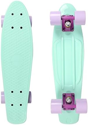 Cozylifeunion Retro Mini Cruiser 22 inch Complete Skateboard Mini PP Skate Board (Light Green)