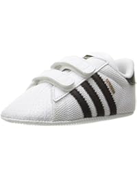 adidas Originals Baby Superstar Crib Running Shoe, Black/White, 1K M US Infant