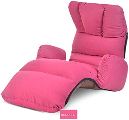 Qucasyl Folding Lazy Sofa Floor Chair Sofa Lounger Bed with Armrests and A Pillow Lounger Bed Chaise Couch for Reading Games Meditation,Pink