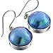 Blue Mabe Cultured Pearl 925 Sterling Silver Earrings, 11/16