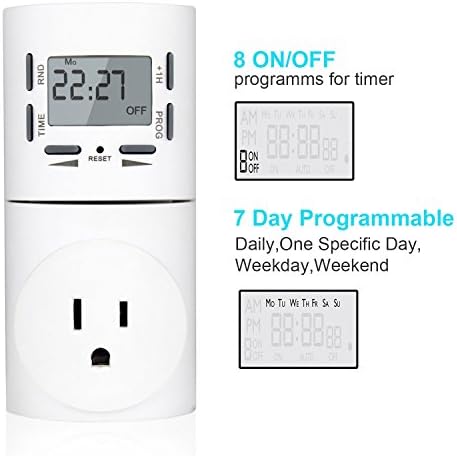 7-Day Indoor Programmable Digital Timer Outlet for Household Appliances