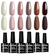 NAILGIL Gel Nail Polish Set, Neutral Nail Gel Polish Nude Brown Gel Polish Maroon Khaki Chocolate...
