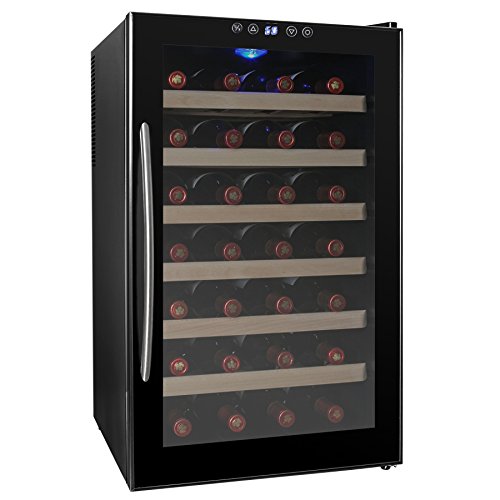 AKDY 28 Bottle Single Zone Thermoelectric Freestanding Wine Cooler Cellar Chiller Refrigerator Fridge Quiet Operation