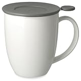 FORLIFE Uni Brew-in-Mug with Tea Infuser and Lid, 16-Ounce, White
