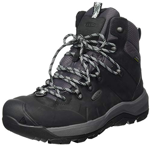 KEEN Women’s Revel 4 Mid Height Polar Insulated Waterproof Snow Boots, Black/Harbor Gray, 5.5
