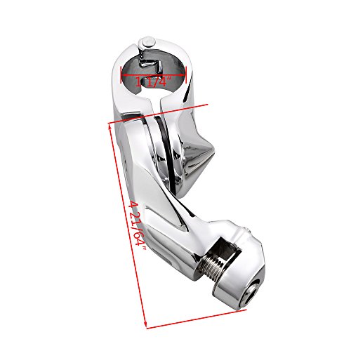 Motorcycle Short Angled Adjustable Highway Footpeg Foot Pegs Mount Kit for Harley Road King Electra Street Glide 1.25" Bars