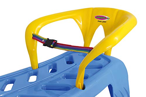 Jamara 460367 460367-Snow Play Sled Snow-Star 90cm Metal Runners, Protection Against Tipping, Backrest incl. Safety Strap, Blue - Thumbnail 2