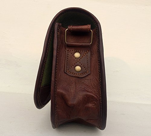 Handmade leather crossbody satchel purse bag for women