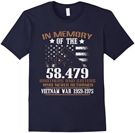 Mens In Memory 58.479 Brothers and Sisters Vietnam Veteran tshirt 2XL Navy