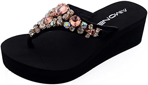 AIMONE Womens Aurelie Gold Middle High Flip Flop Thongs