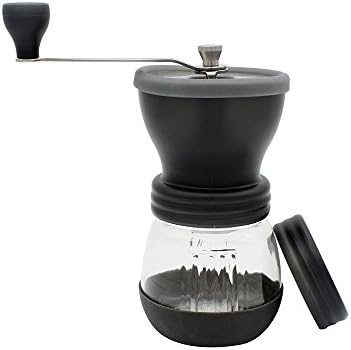 Vvbox Manual Coffee Grinder with Ceramic Burr Coffee Mill, Glass Jar and Storage Lid - 100g