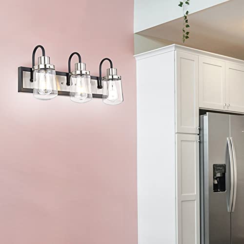 YAOHONG Modern Bathroom Vanity Light, Black Vanity Light with Satin