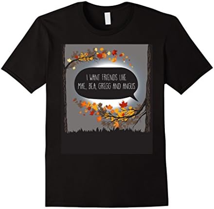 Mens Night in the Woods Friends T-shirt Small Black