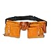 New & Improved Quality, 11 Pocket Leather Construction Tool Belt, Work Apron, with Adjustable Poly Web Belt Quick Release Buckle