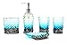 Ocean Blue Nautical Seashells Bathroom Accessories Set, Beach Bathroom Accessories Set Collection with Soap Dispenser Pump, Toothbrush Holder, Tumbler for Bathroom Vanities for Bathroom, Kitchen
