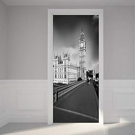 Télécharger gratuitement Images Knflurnn Noir Et Blanc Autocollant De Porte Moderne Creatif Retro dernière par