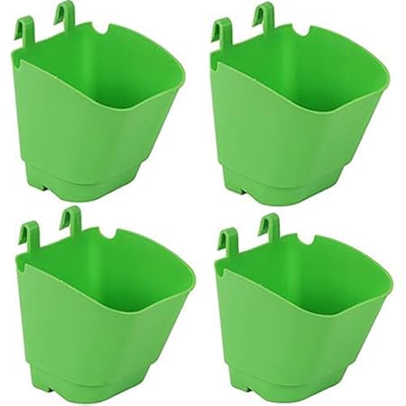 Antier Vertical Garden Hook Pots Plastic (Set of 4) Flower Pots