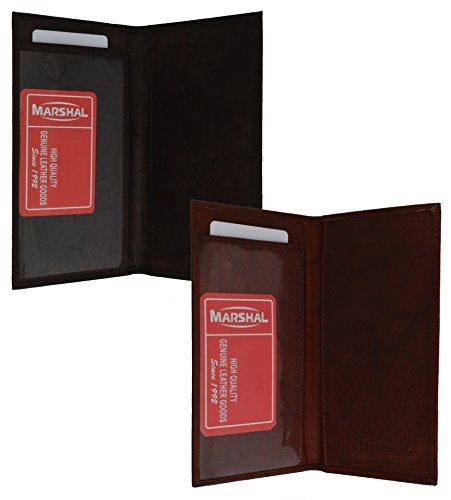 Marshal Checkbook Covers - Set of 2 - Genuine Leather (Brown-Burgundy)