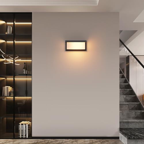 Klighten 2 Pcs E27 Outdoor Wall Light, 60W E27 Wall Light, IP65 Outdoor Wall Lamp for Indoor and Outdoor Use, Black, (No Bulb)