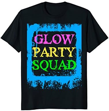 Glow Party Squad Paint Splatter Effect Neon Glow Party Shirt