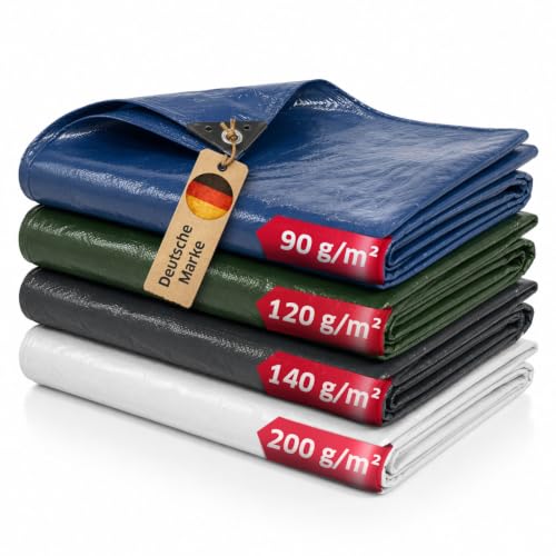 NOOR Abdeckplane Easy - Gewebeplane mit Ösen 90 g/m² - Blau 8x10 m
